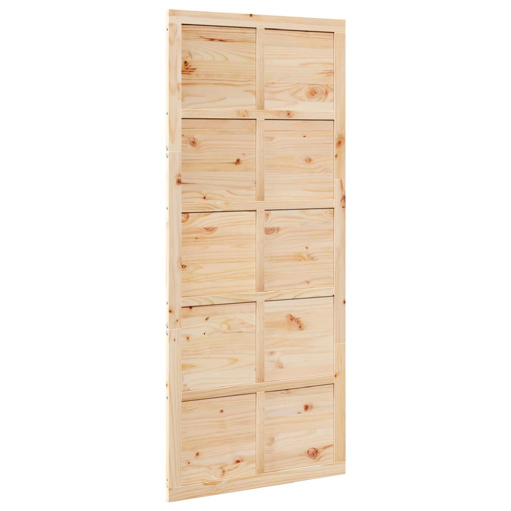 Barn Door Natural 80 x 2.5 x 208 cm Solid Pine Wood