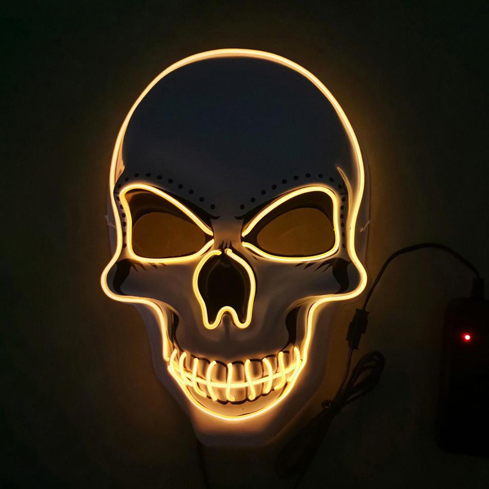 1 Stück Totenkopf LED Maske Maskerade Masken Neon Maske Licht Leuchten im Dunkeln Mascara Horror Maske Leuchtende Maske Halloween Party Maske