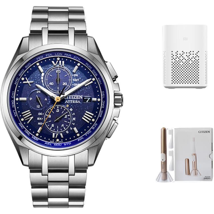 CITIZEN Ecology Drive Collection 200m Waterproof Light Powered Quartz Movement Titanium Strap Watch AT8240-74L Blue