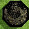1pc Peacock Feather Automatic Folding Umbrella 8 Rib Iron Frame,  Suitable for Travel, Daily Use, Birthday, Women & Men Gift C1231048