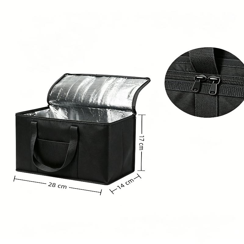 Thermal Insulated Food Delivery Bag Tear Resistant Aluminum Foil Lining Reusable Zipper for Commercial Food Delivery Service