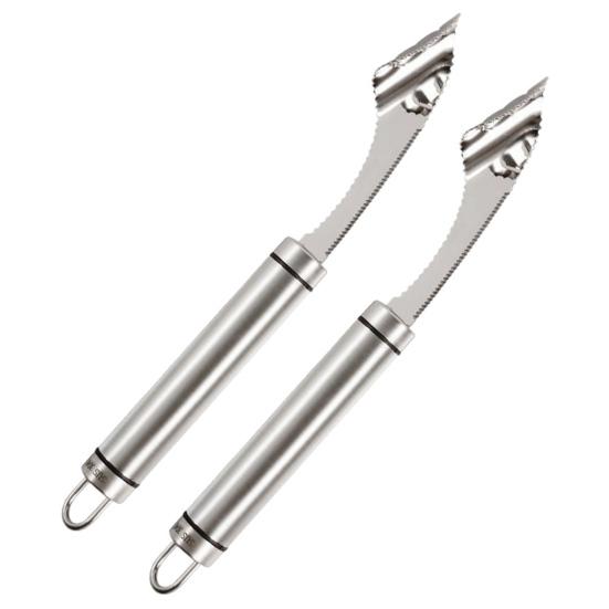 2Pcs Chili Pepper Core Remover Spiral Tooth Descaling Machine Easy Grip Kitchen Cutter Slicer for Peppers Cucumbers Bitter Melon