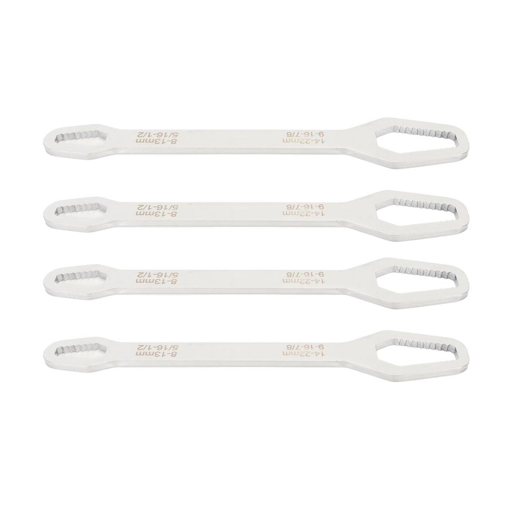 4 stuks Dubbelzijdige Zelfaandraaiende Sleutel Multifunctioneel 60HRC Hoge Hardheid 8 tot 22 mm Sleutel