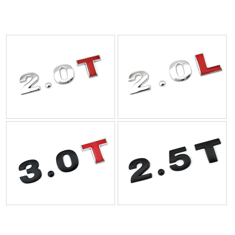 Emblème Lettres Alphabet Chiffres Métal 3D 45mm 25mm Chrome Étiquetage Autocollant de Voiture Emblème Lettres Coffre