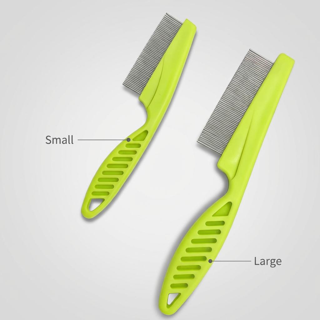2in 1 Customization Logo Rust Proof Soft Safe Stainless Steel Plastic Flea Comb Removing Nits Head Lice Reusable Tool Easy Use