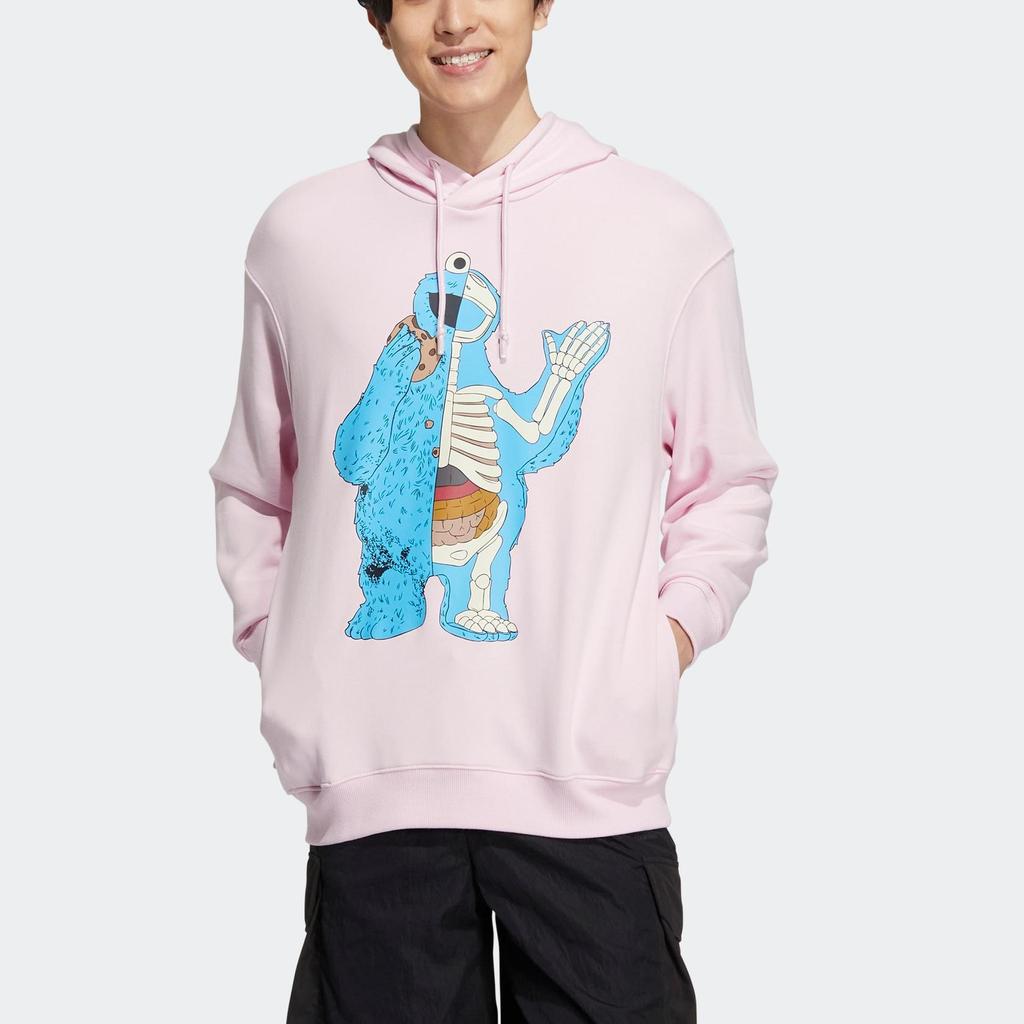 adidas Neo Susam Sokağı Çizgi Film Baskılı Kapüşonlu Üst FW22 Unisex Kapüşonlu Üst Pembe HM9947