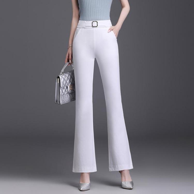 Korean Casual Women Black Bell Bottom Pants New Style High Waist Loose Micro Flare Trousers Large Size Versatile