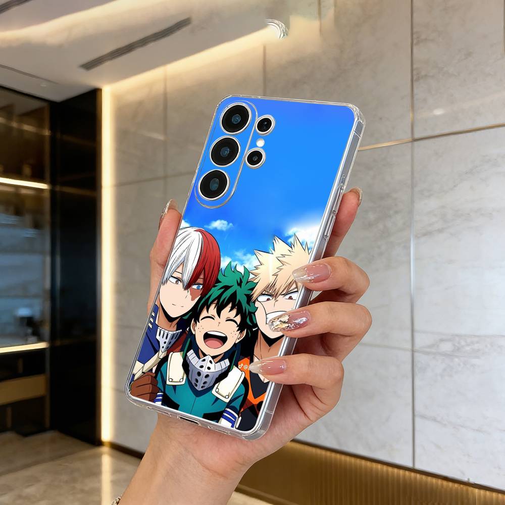 M-H-A-My Hero Academia Clear Soft Silicone Phone Case forSamsung S25, S24, S21, S22, S23, S30, Ultra, S20, Plus