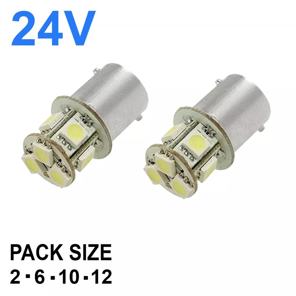 2PCS 24V Side Light Bulbs LED Hella Spot Bulbs HGV Replacement for Trucks Interior Light Bulbs 149 246 R5W R10W 8 SMD BA15s