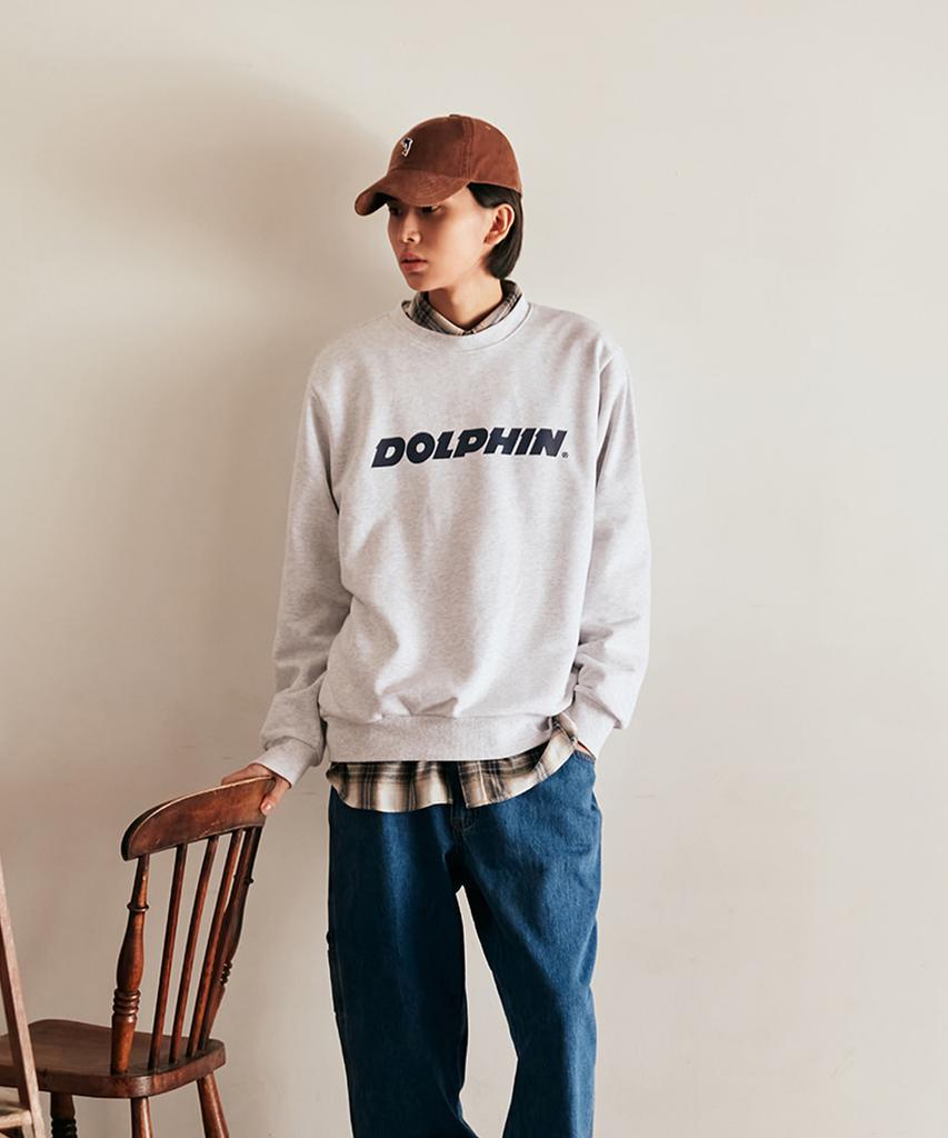 DOLPHIN WAVE APPAREL Dolphin Authentic Logo Sweatshirt Cool Grey