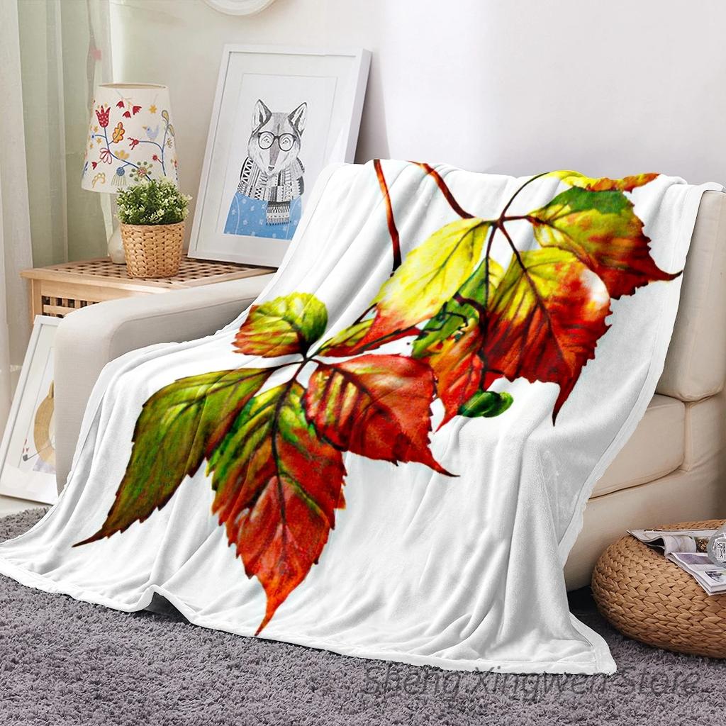 Büffelkaros Ahorn Flanell Decke Weiche Überwurfdecke Blätter Eicheln Kürbisse Libelle Schmetterling Sofa Bett Dekor Halloween Geschenke