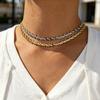 High Quality Iced Out Bling Sparking Clear Cubic Zirconia CZ Paved Star Starburst Charm Choker Necklace For Women
