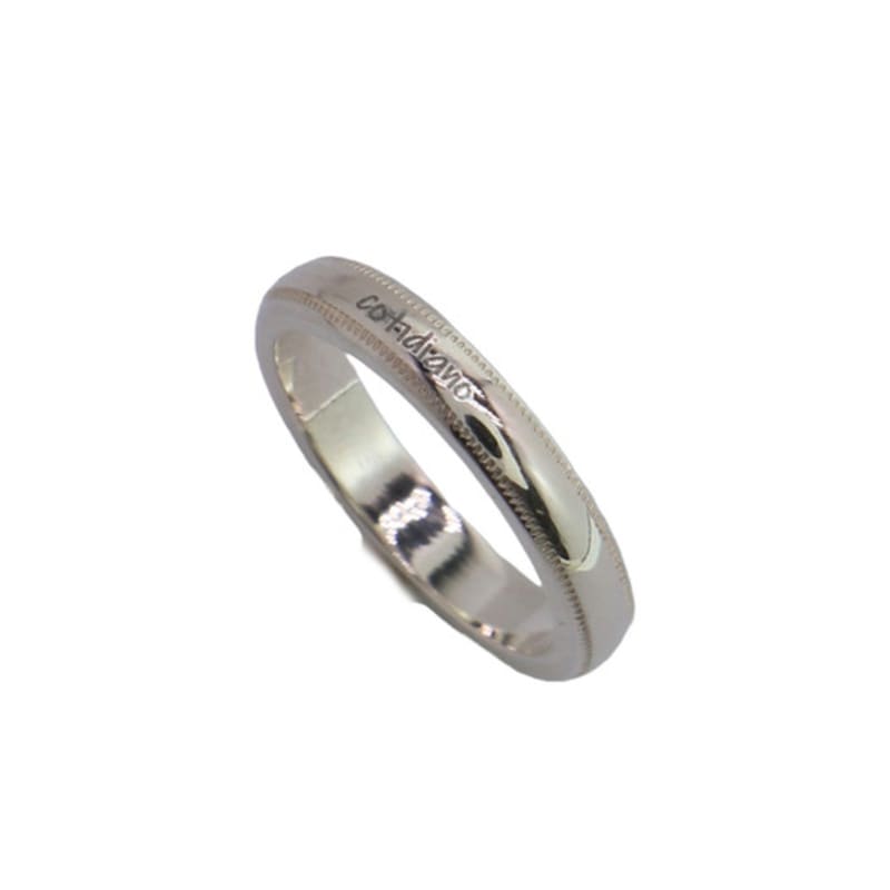UNI.J [Cotidiano]Mill Grain Signature Silver Ring Ir269