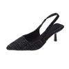 French Xiaoxiangfeng high-heeled bag-head sandals women's new summer thin-heeled pointed foot shoes