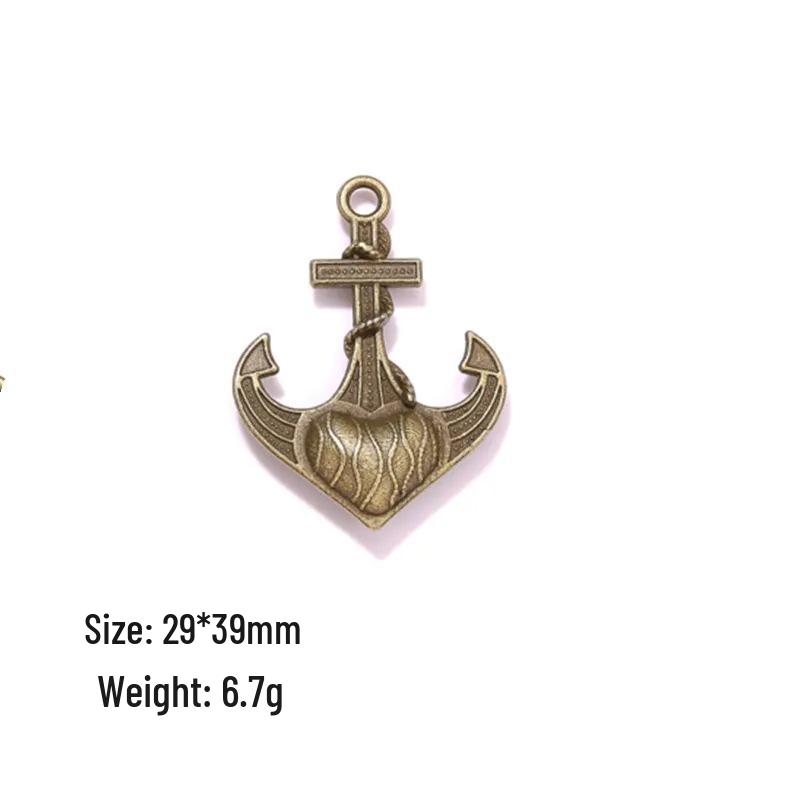 Collezione di Gioielli Nautici in Lega Fai da Te: Ciondoli Pirata con Ancora e Timone Retro