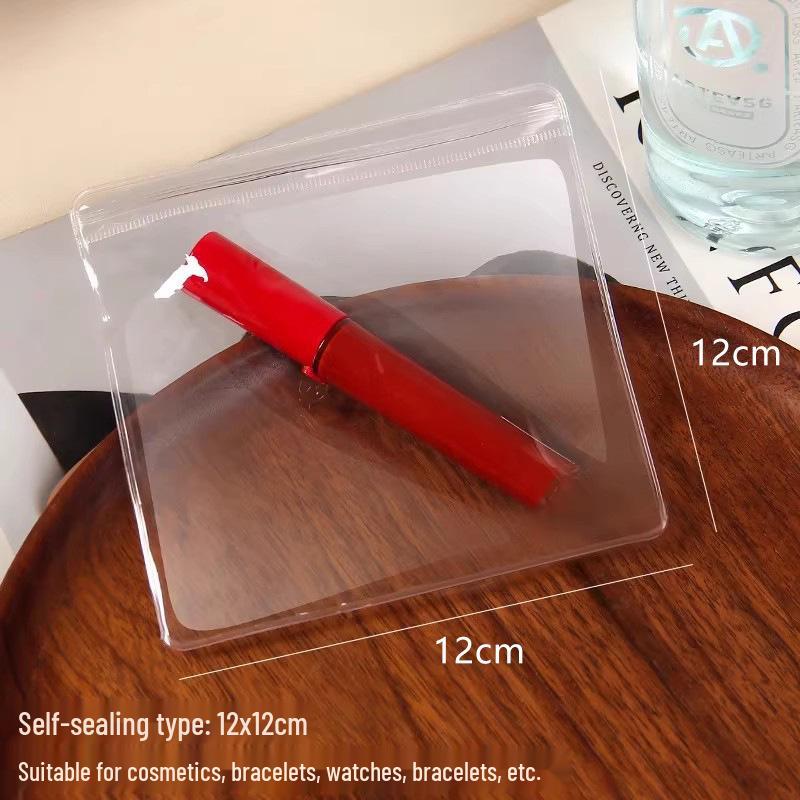 Self-Sealing Transparent PVC Jewelry Storage Bag for Earrings and Bracelets