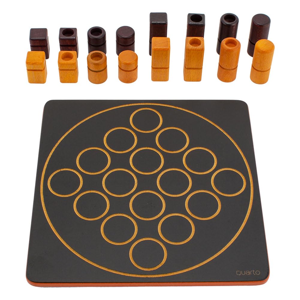 Gigamic Quarto Board Game, GCQA 3.421271.300410, Wooden Tabletop Game, Educational Toy for Kids, Brain Training Game, France [Parallel Import]