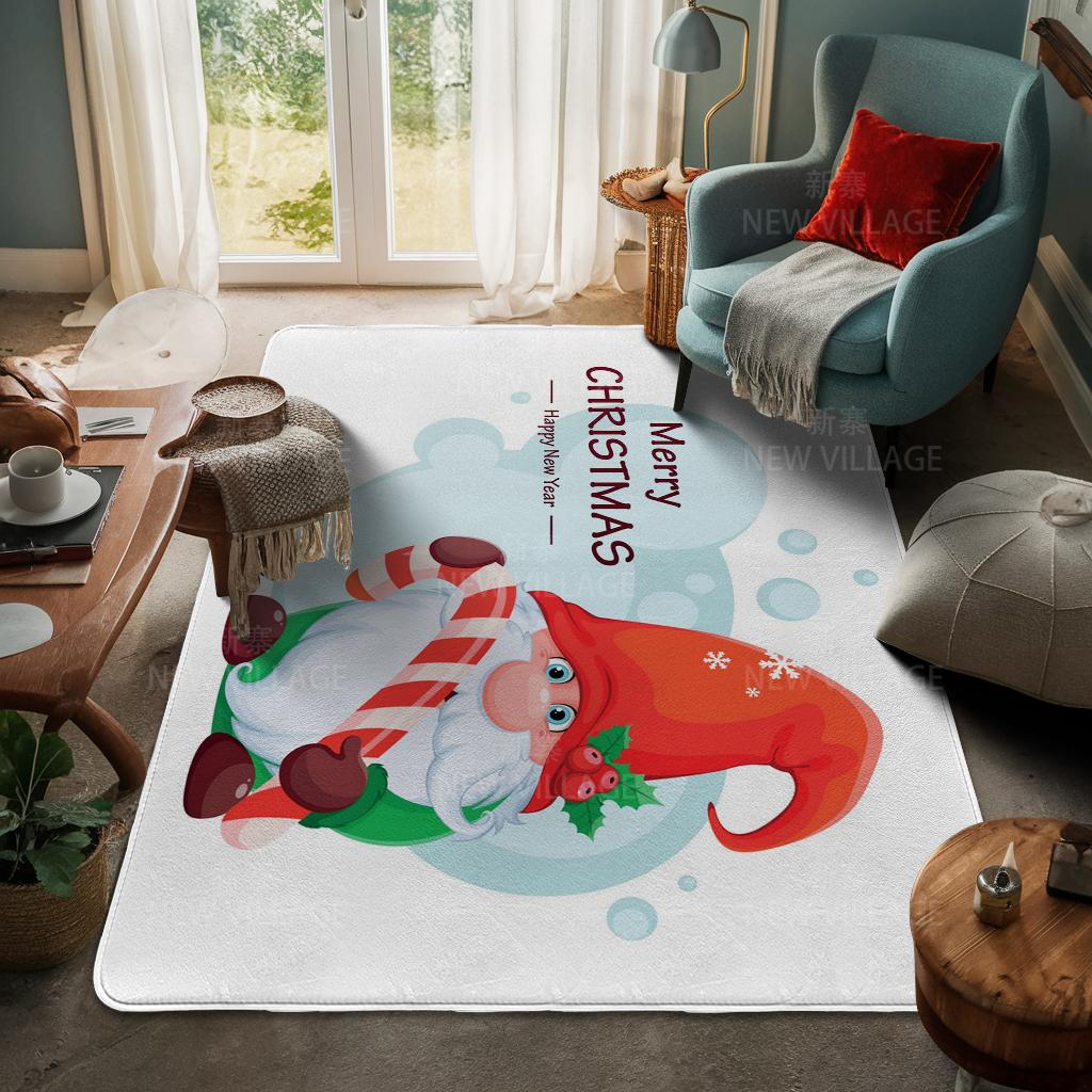 House Entrance Carpet Home Door Mat Living Room Bath Foot Bathroom Non-slip Water Absorption Rugs Bath Merry Christmas Winter