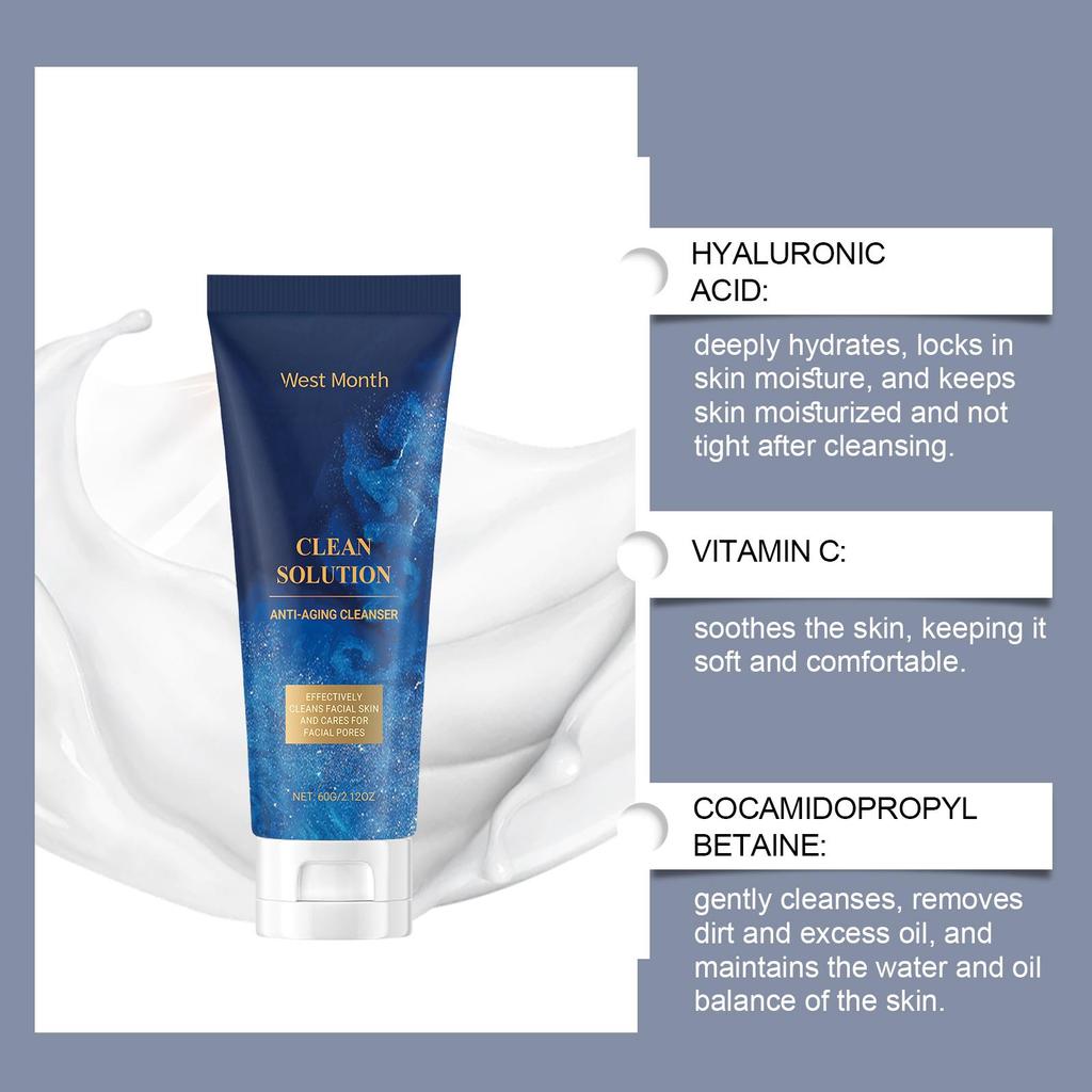 West Month Moisturizing Cleansing Foam Cleanses and removes oil Gentle and refined Non-drying Hydrating For facial use 60g