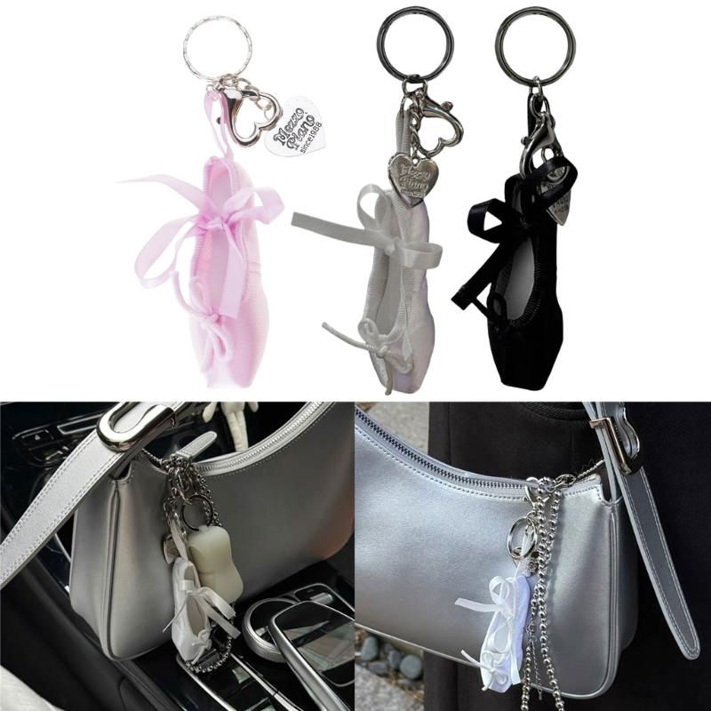 Elegant Dance Shoe Keychain Charm Pendant Ornament Fashion Accessory for Dance Lovers and Craft Enthusiasts Daily Use