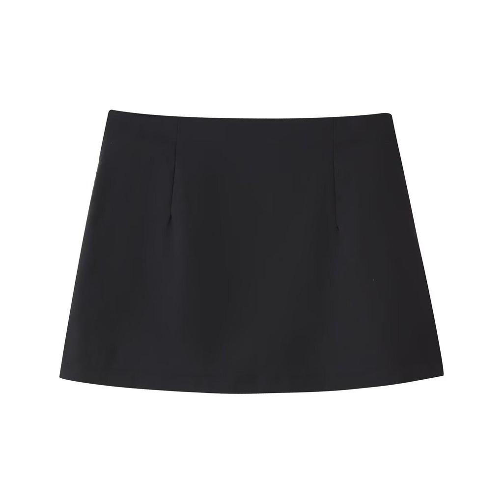 Spring 2025 Women's Double-Breasted Skirt Pants with Button Detail