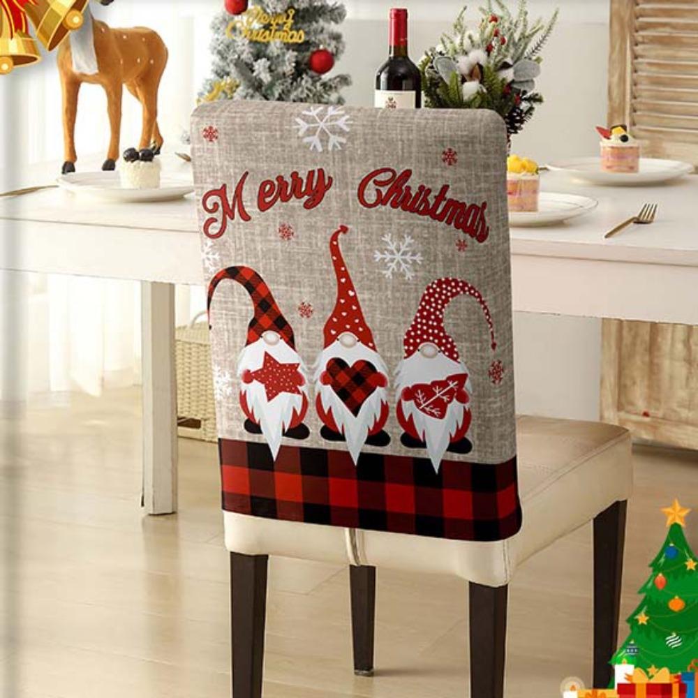 

Плюшевый шар Рождественский обед Чехол на сиденье стула Мультяшный Рождественский декор стола Кухня Style C