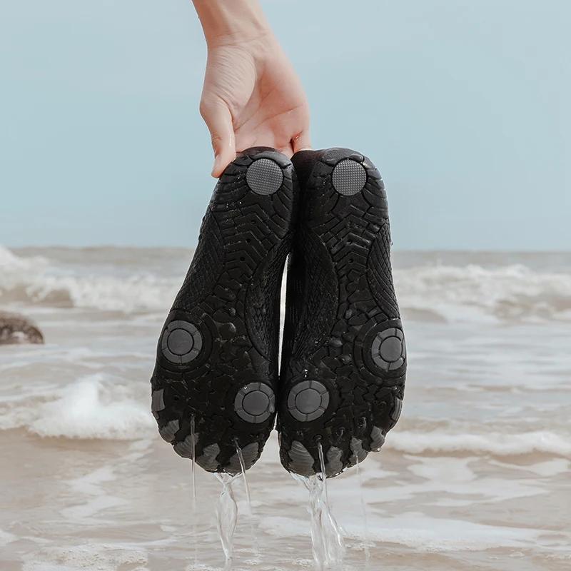 Rychleschnoucí plážové barefoot boty venku přímořské sporty tenisky potápění ponožky muži ženy protiskluzové plavání pantofle brodění