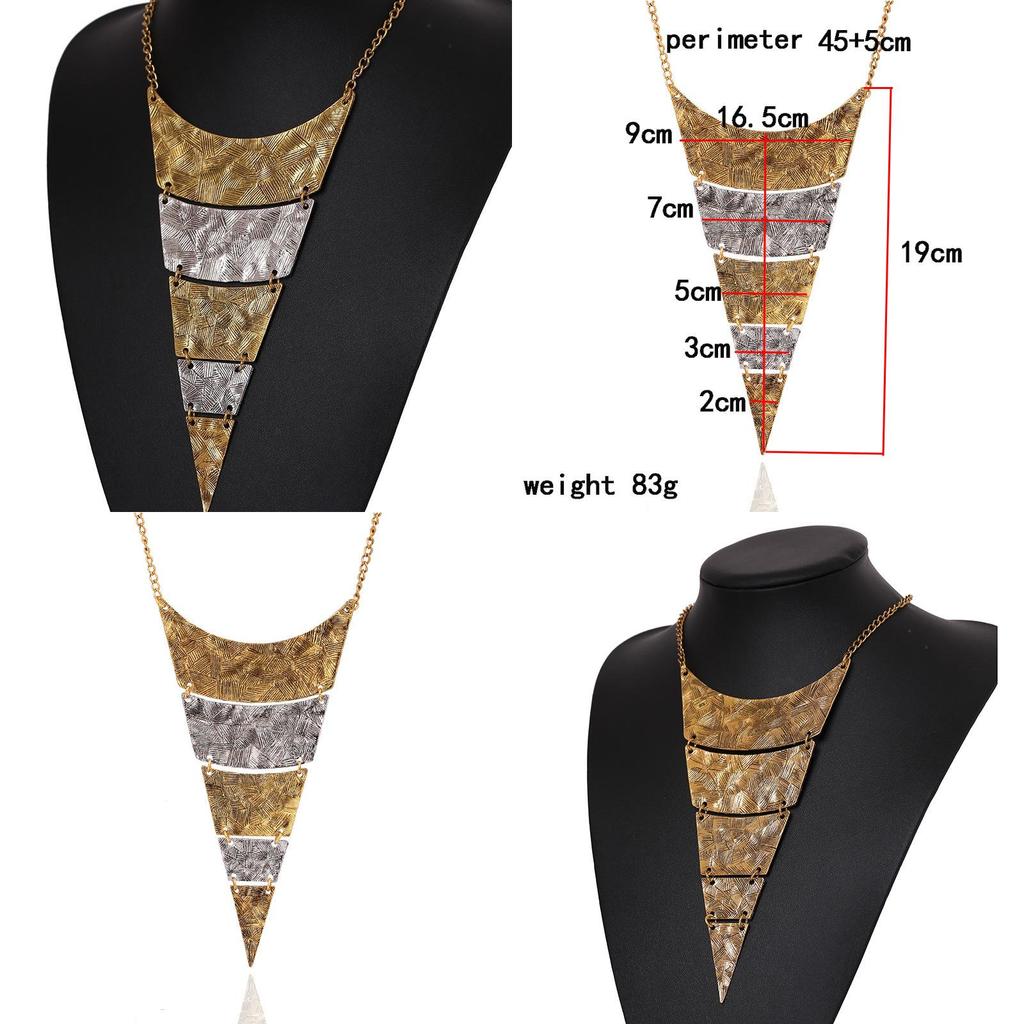 Dreieckige Vintage Elegante Halskette mit galvanisierter Legierung für Geschenk, Alltagsoutfit