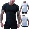 Men's Slim Fit Solid Color Round Neck Short Sleeve T-Shirt Tops