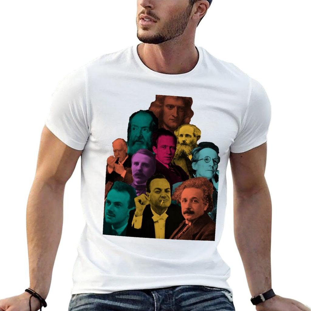 Bekannteste Physiker an einem Ort (Mashup-Collage) T-Shirt Arbeitskleidung Einfaches T-Shirt