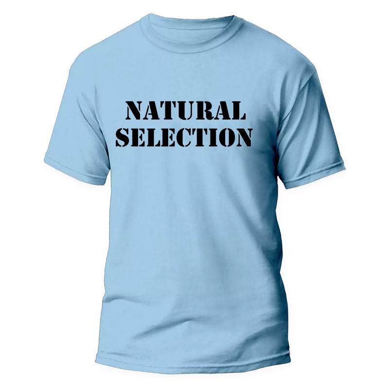 Natural Selection Printing Man T-shirts Evolution Graphic T Shirts Fashion Streetwear Harajuku Tops Male Oversized Clothing