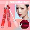 25 Farben, matter Lippenstift, wasserfest, langanhaltend, lichtecht, nicht klebender Lippenstift, Velourstextur, natürliche Lippen, Lippenstift in Rottönen