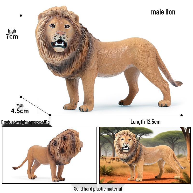 Realistic Wild Animal Models: Rhino, Hippo, Panda, Jaguar, Lion, Camel Cognitive Toys for Children