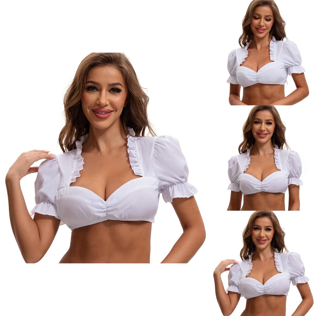 The Munich Oktoberfest Costume White Polyester Traditional Dress For Women
