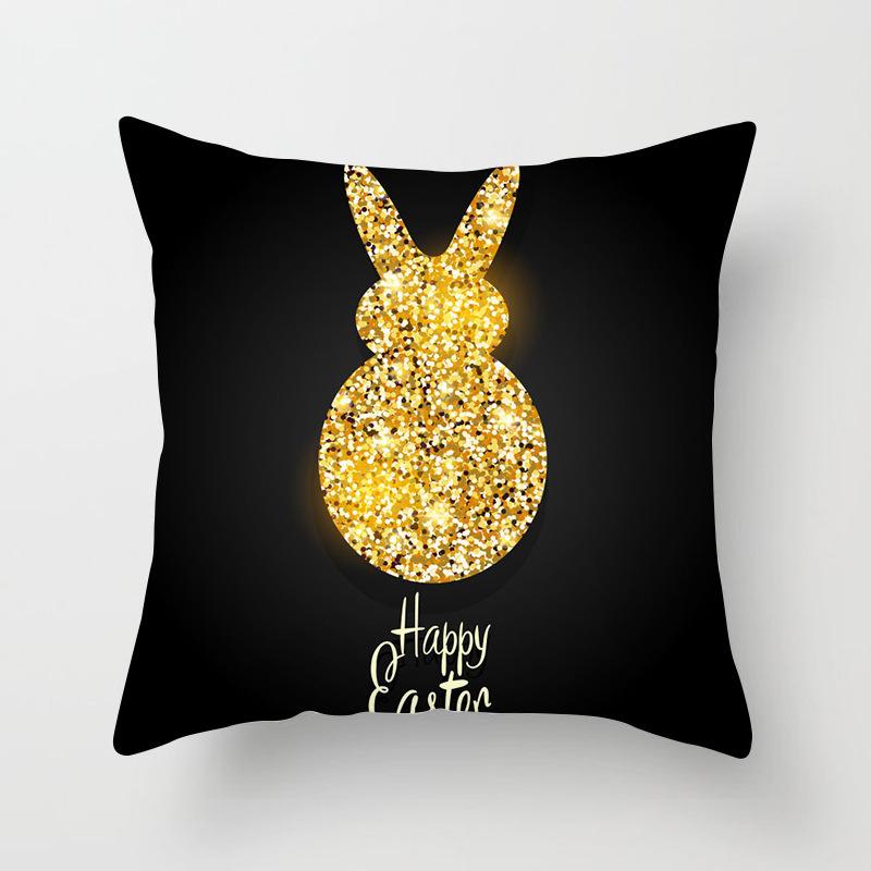 New Easter Bunny Easter Egg Pattern Cushion Cover Decorative Atmosphere Abstract Pattern Sofa Pillow Pillow Cover Quality 45*45cm