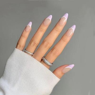 Detachable Manicure Tool Artificial Wearable Nail Tips Flower Almond False Nails French Fake Nails