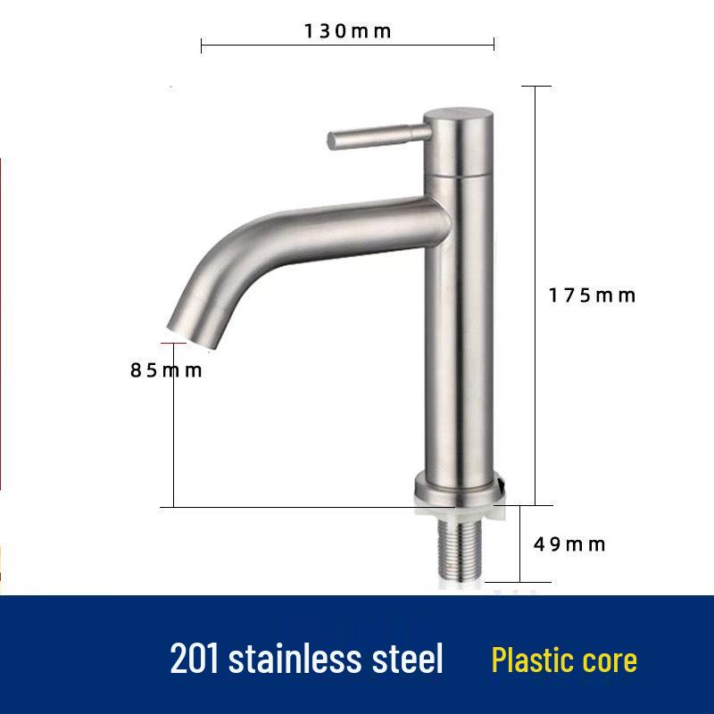 

304 Stainless Steel Quick Open Basin Faucet for Bathroom or Balcony Sink
