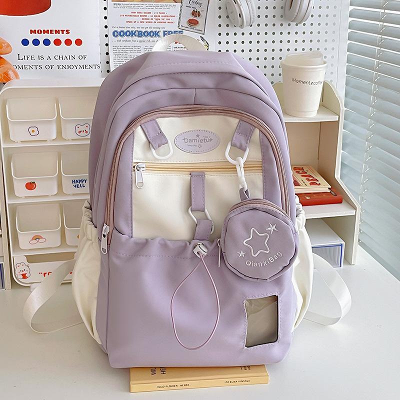 College Junior high school student schoolbag Japanese high school student contrasting color large capacity backpack cute little fresh girl backpack