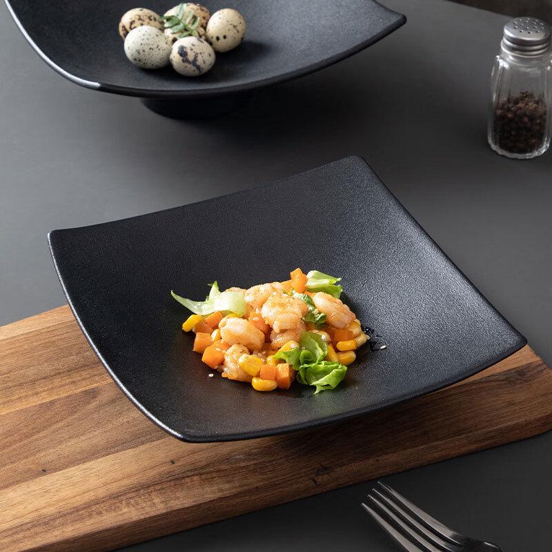 ZISIZ Ceramic High-Footed Square Serving Plate