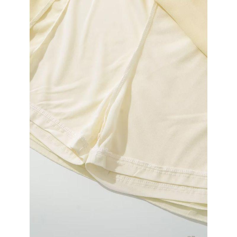 Kaslead New Arrival Women's Clothing Fashion Style Fashion Minimalist Pure Color Ruched Waist Short Skirt