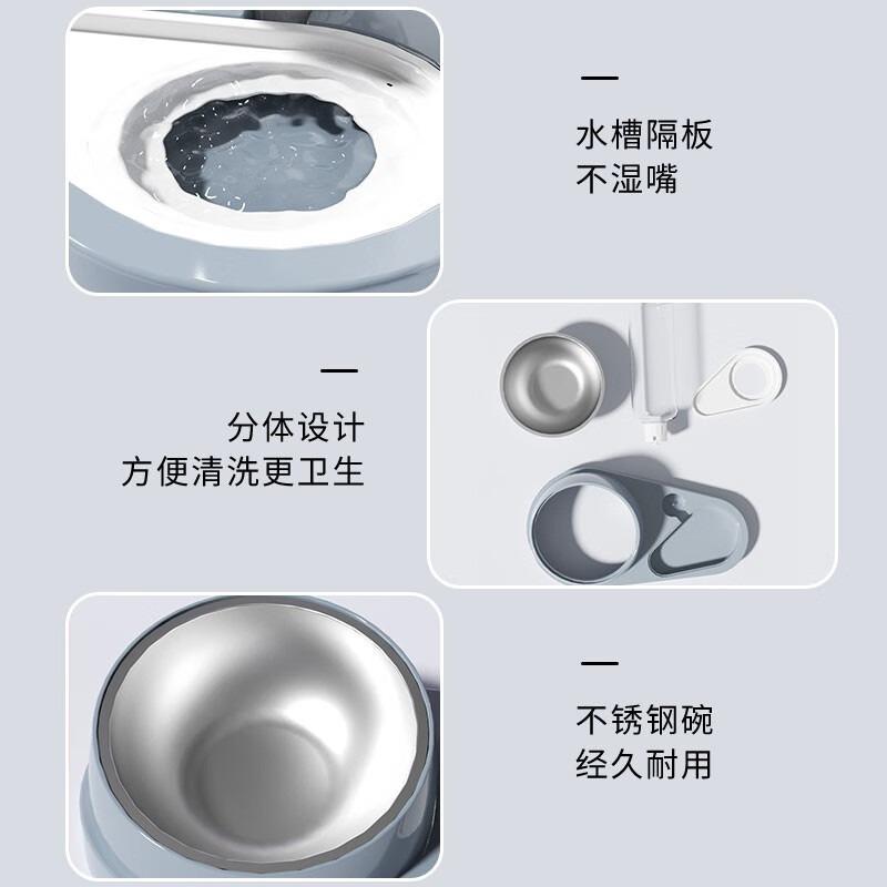 Automatic Non Overturn Stainless Steel Cat Food And Water Feeding Bowl For Pet Cats