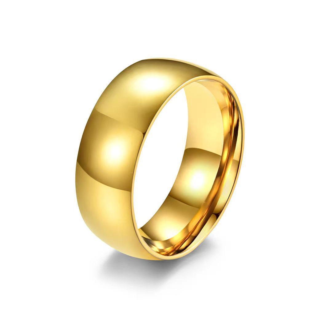 

Titanium steel domineering ring men s jewelry niche design plain ring ring couple pair ring inner and outer balls do not fade jewelry 6 золотой
