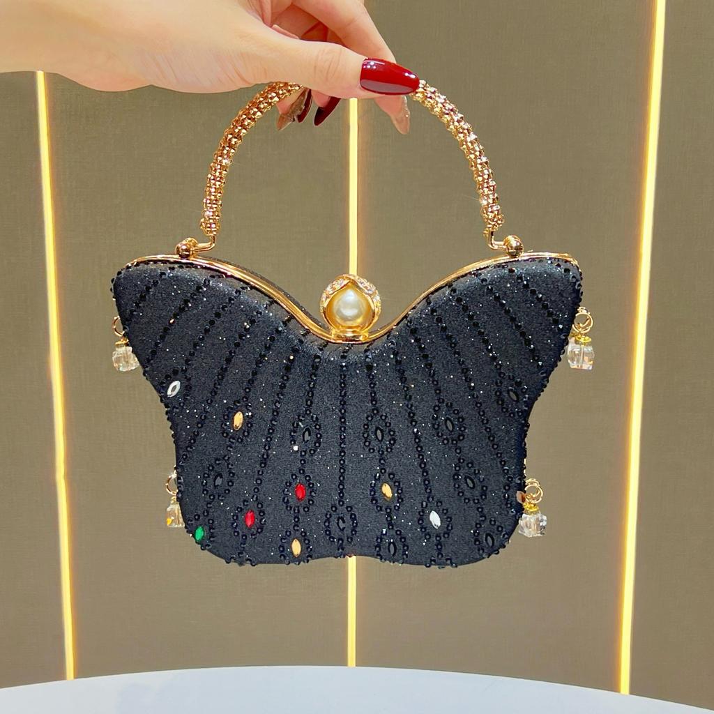 Butterfly Bag - Exquisite Designer Evening Dress Crossbody Bag with A Red Pocket