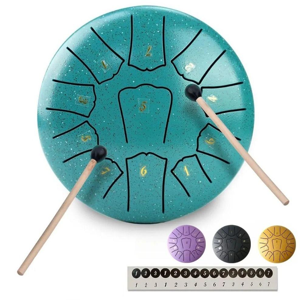 

11 нот Ethereal Drum 6 дюймов Hollow Drum Mini Steel Tongue Drum Forgotting Worry Drum