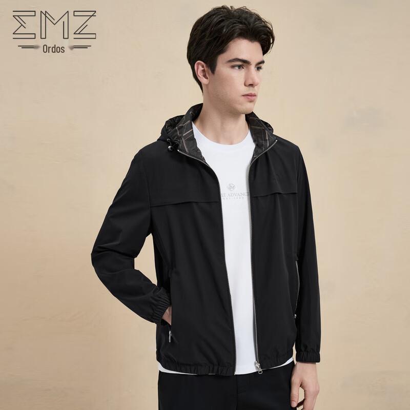 

EMZ Men s Business Casual Double-Sided Hooded Four-Way Stretch Jacket L