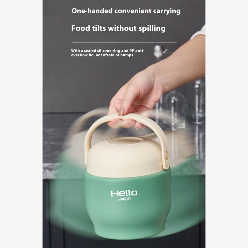 Double Layer Thermal Stainless Steel Meal Preparation Container Insulated Lunch Box with Separate Compartments