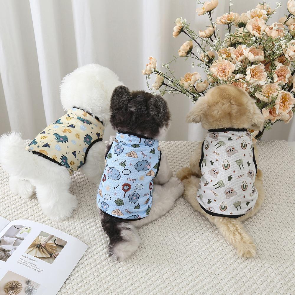 Summer Cute Pet Dog Costume Print Puppy T-shirt Sweatshirt Breathable Chihuahua Teddy Tank Top Dog Clothes for Small Medium Dog