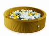 Dry Ball Pit 400 Pieces 110x30 Velvet Gold: Yellow, Light Mint, Metallic Graphite, White, Pearl