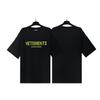 T-shirt in cotone puro a doppia filatura, lavata e invecchiata, con stampa di lettere Vetements, versione alta transfrontaliera, per uomo e donna