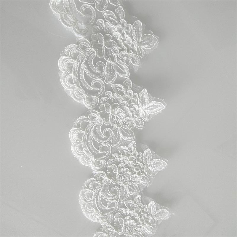 Polyester Car Bone Lace, Wedding Veil, Dress Accessories, White Car Stock Lace
